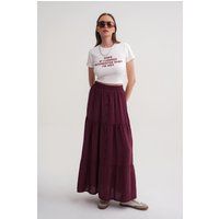 Gestufter Maxi-Rock mit Knopfleiste