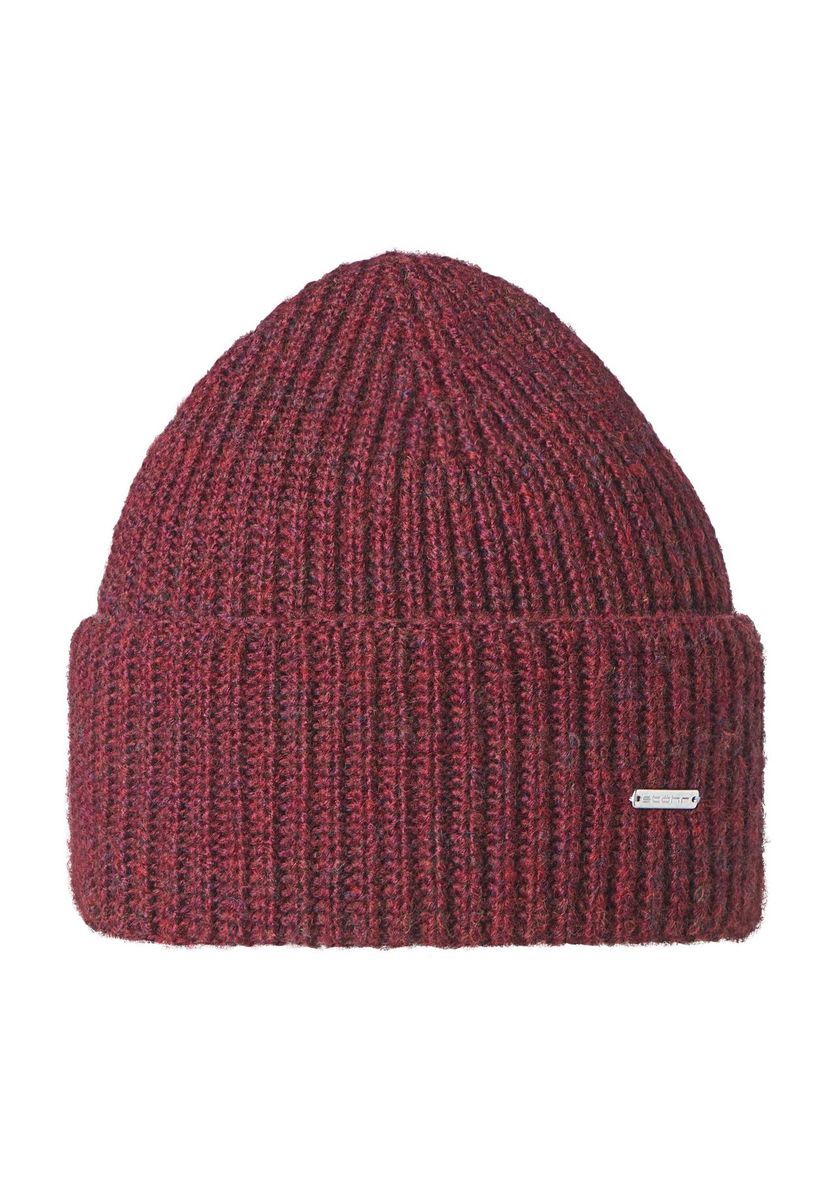 Rippstrickmütze mit breitem Umschlag