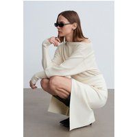 Gerippter Maxirock mit hoher Taille