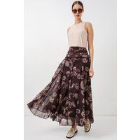 Hoch taillierter Paisley-Maxirock