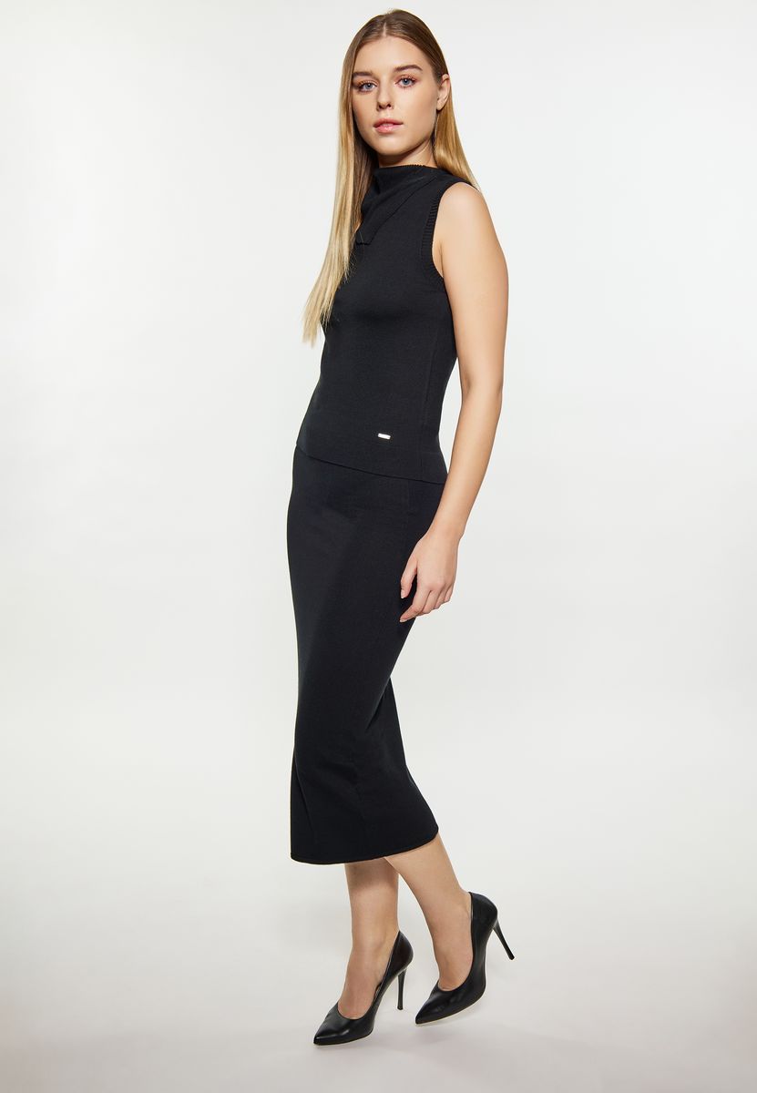 Eleganter Midi-Bleistiftrock aus Strick