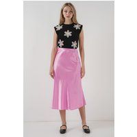Eleganter Satin-Midirock in A-Linie