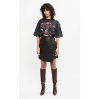 Asymmetrischer Wickelrock aus Leder