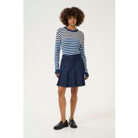 Plissierter A-Linien-Jeans-Minirock