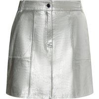 Hochtaillierter Metallic-Leder-Minirock