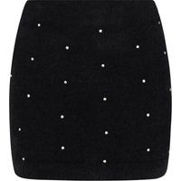 Weicher Strass-Strick-Minirock