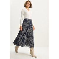 Midirock mit Paisley-Muster und Hochbund