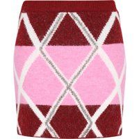 Geometrischer Strickrock mit Rautenmuster
