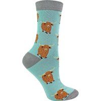 Socken mit Hochlandrinder-Motiv