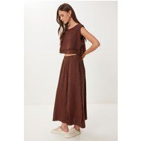 Strukturiertes Baumwoll-Blusen- und Culotte-Set