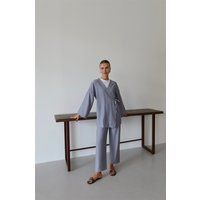 Strukturiertes Kimono- und Hosenset