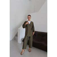 Strukturiertes Kimono- und Hosenset