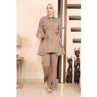 Elegantes Set aus Tunika und Hose mit Gürtel