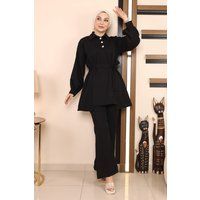 Elegantes Tunika- und Hosenset mit Knöpfen