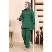 Elegantes Tunika- und Schlitzhosen-Set