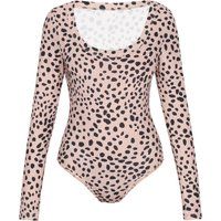 Bodysuit mit Leopardenmuster und U-Ausschnitt
