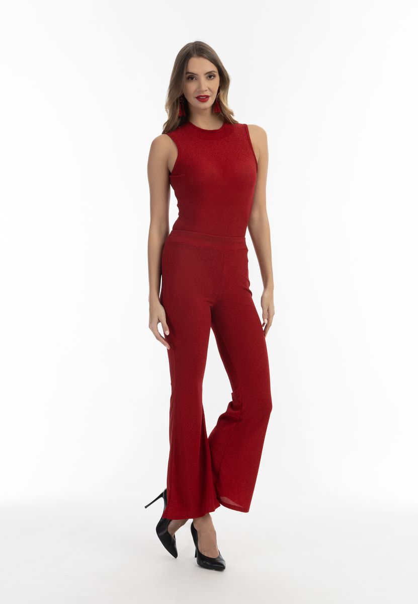 Ärmelloser Body mit Metallic-Schimmer