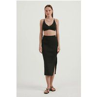 Rippstrick-Set mit Crop-Top und Maxirock