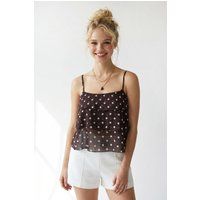Chiffon-Cami mit Punktmuster und Stufen