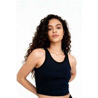Geripptes Kurzärmliges Crop-Top
