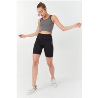Ärmelloses Rippstrick-Crop-Top mit Kontrastsäumen