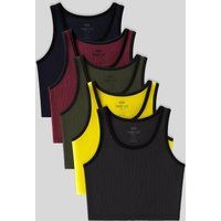 Kurz geschnittenes Rippstrick-Tanktop