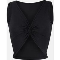 Geripptes Crop-Top mit Knotendetail