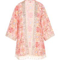 Boho-Print-Kimono mit Quasten