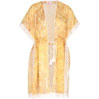 Kimono mit Paisleymuster und Spitze
