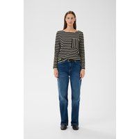 Gestreiftes Langarmshirt mit Brusttasche