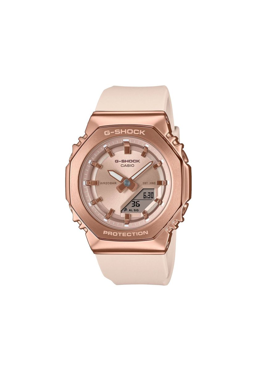 Oktogonale Roségoldene Metall-Armbanduhr