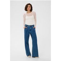 Gestreiftes Mesh-Langarmshirt