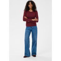 Figurbetontes Langarmshirt mit feinem Lochmuster