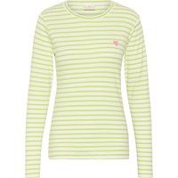 Gestreiftes Langarmshirt mit Herz-Detail