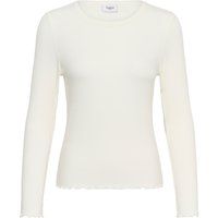 Geripptes Shirt mit Wellensaum