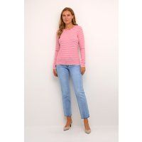 Gestreiftes Langarmshirt mit Herz-Detail