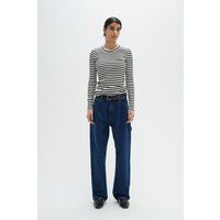 Gestreiftes Slim-Fit Langarmshirt