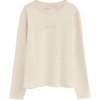 Gerades Langarmshirt mit Glitzer-Logo