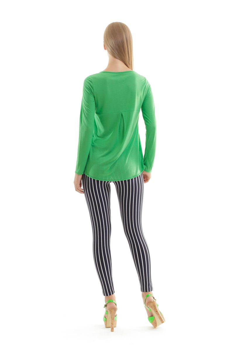 Langarmshirt mit Kaschmir-Mix und Rückenfalte
