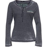Vintage Langarmshirt mit Schnürung