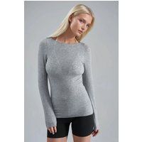 Schmal geschnittenes Langarmshirt mit U-Boot-Ausschnitt