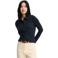Schmal geschnittenes Langarm-Poloshirt