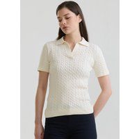 Kurzarm-Poloshirt mit Zopfmuster