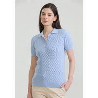 Baumwoll-Poloshirt mit Lochstrick