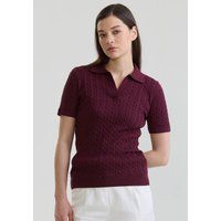 Kurzärmeliges Polo-Shirt mit Zopfmuster