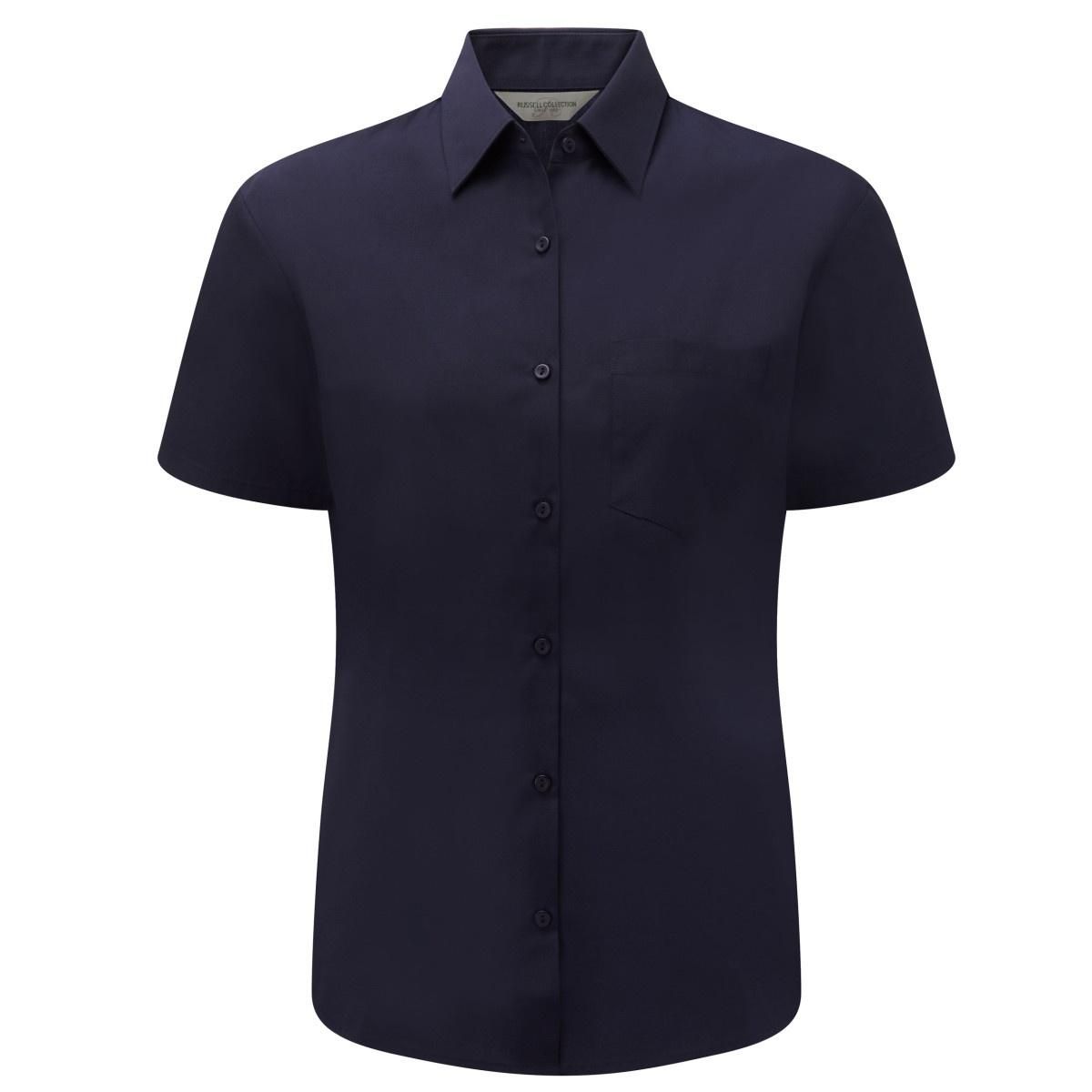 Pflegeleichte Kurzarm-Popeline-Bluse
