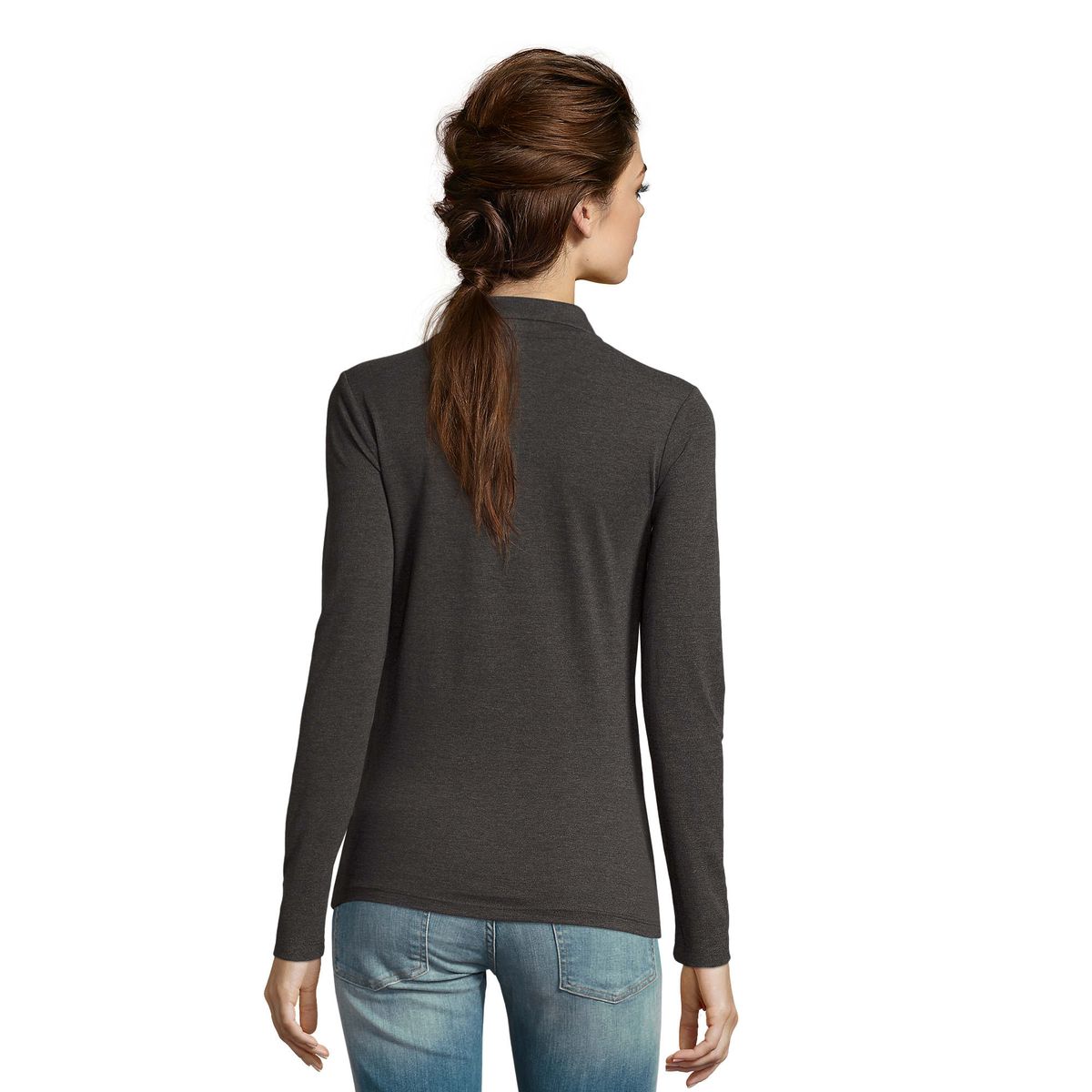 Langärmliges Piqué-Poloshirt im Slim-Fit