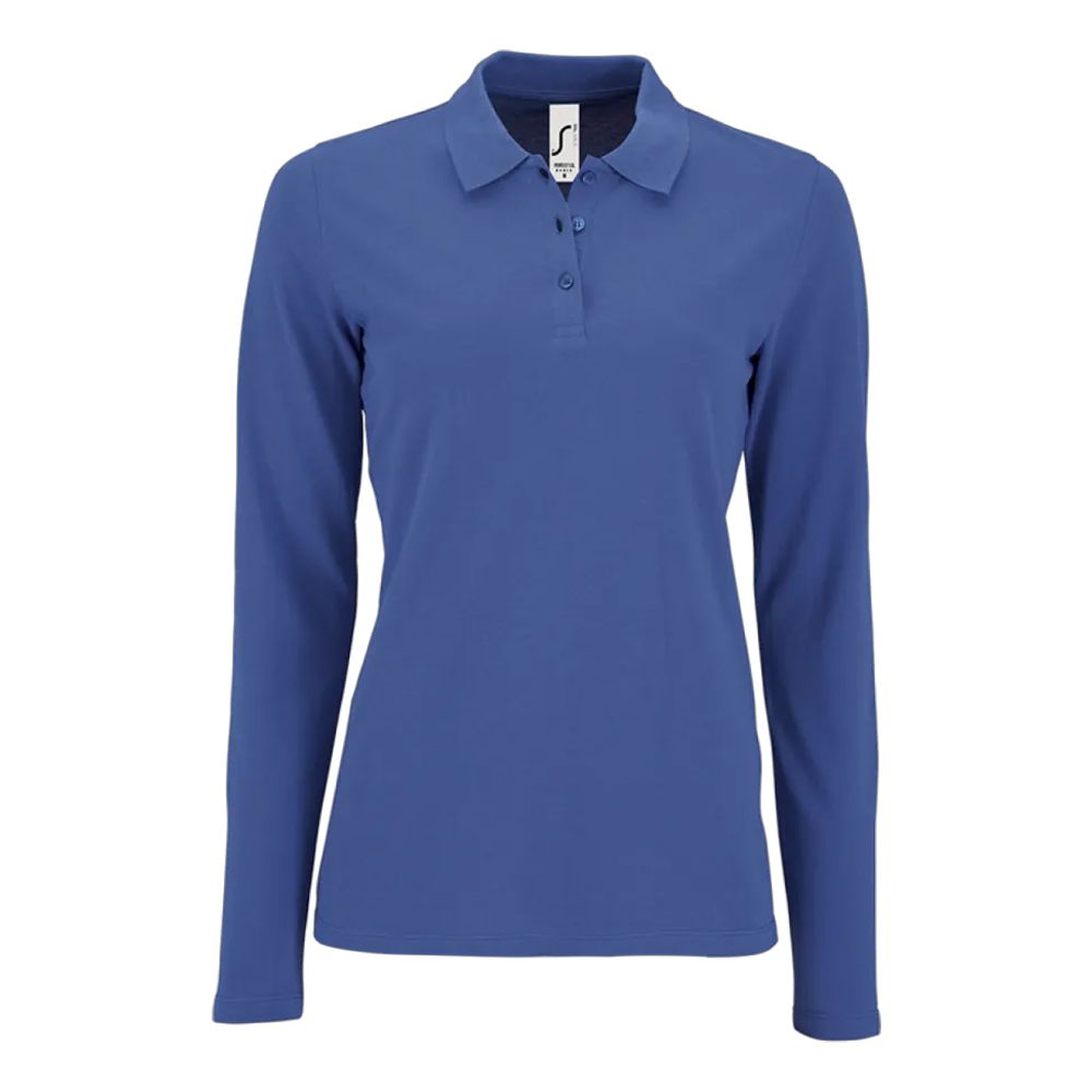 Langarm-Poloshirt aus Baumwoll-Piqué