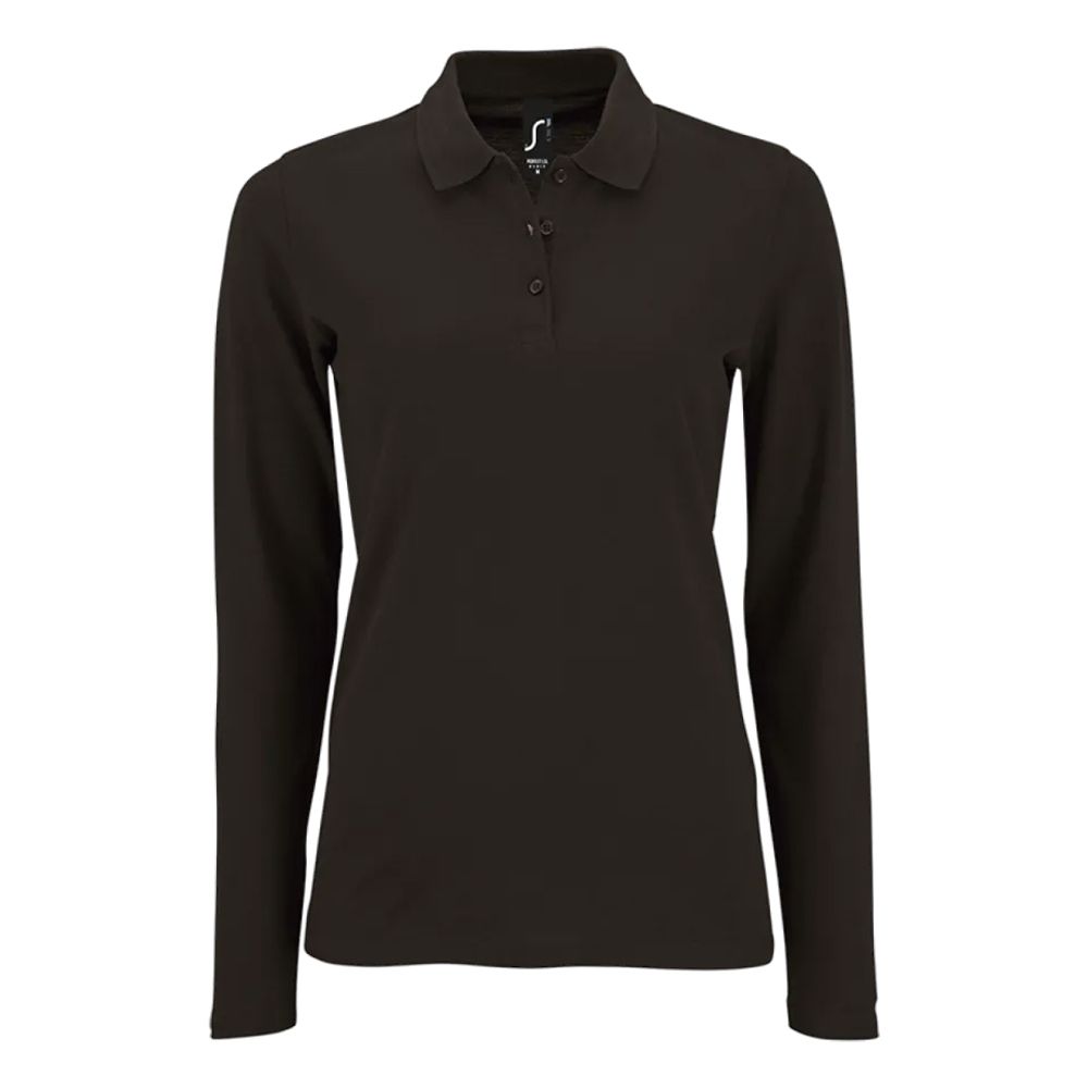 Langärmliges Baumwoll-Piqué-Poloshirt