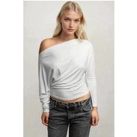 Langarmshirt mit asymmetrischem Ausschnitt